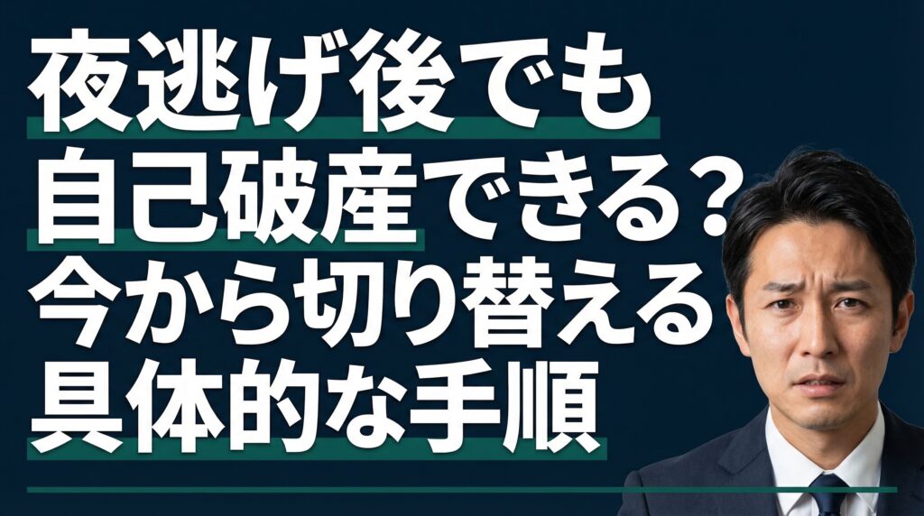 夜逃げ後でも自己破産できる？今から切り替える具体的な手順