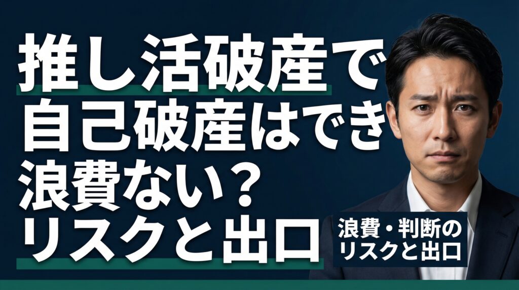 推し活破産で自己破産はできない？浪費判断のリスクと出口