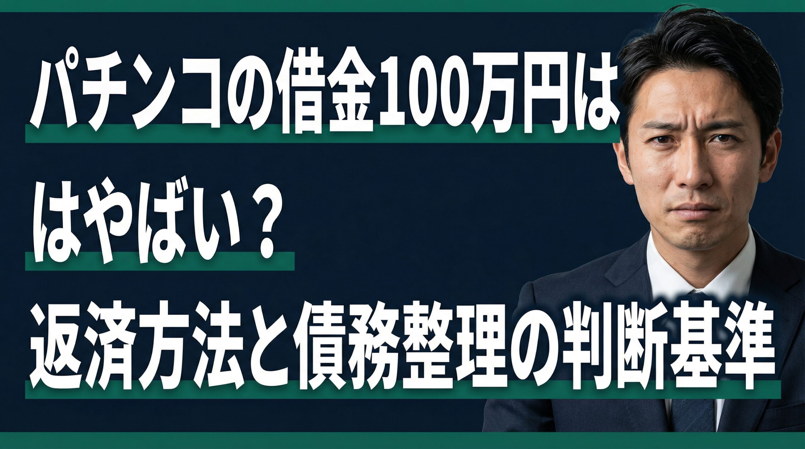 パチンコの借金100万円はやばい?返済方法と債務整理の判断基準