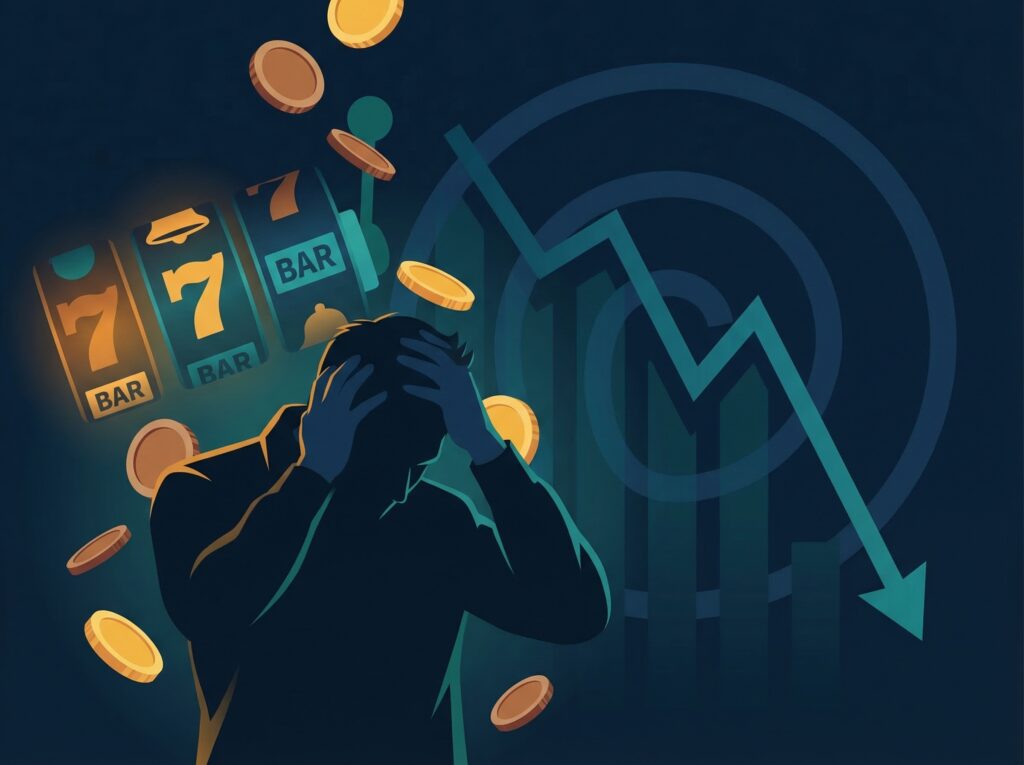 競馬で借金を返そうとしてどうなったか。失敗するパターンのイメージ画像