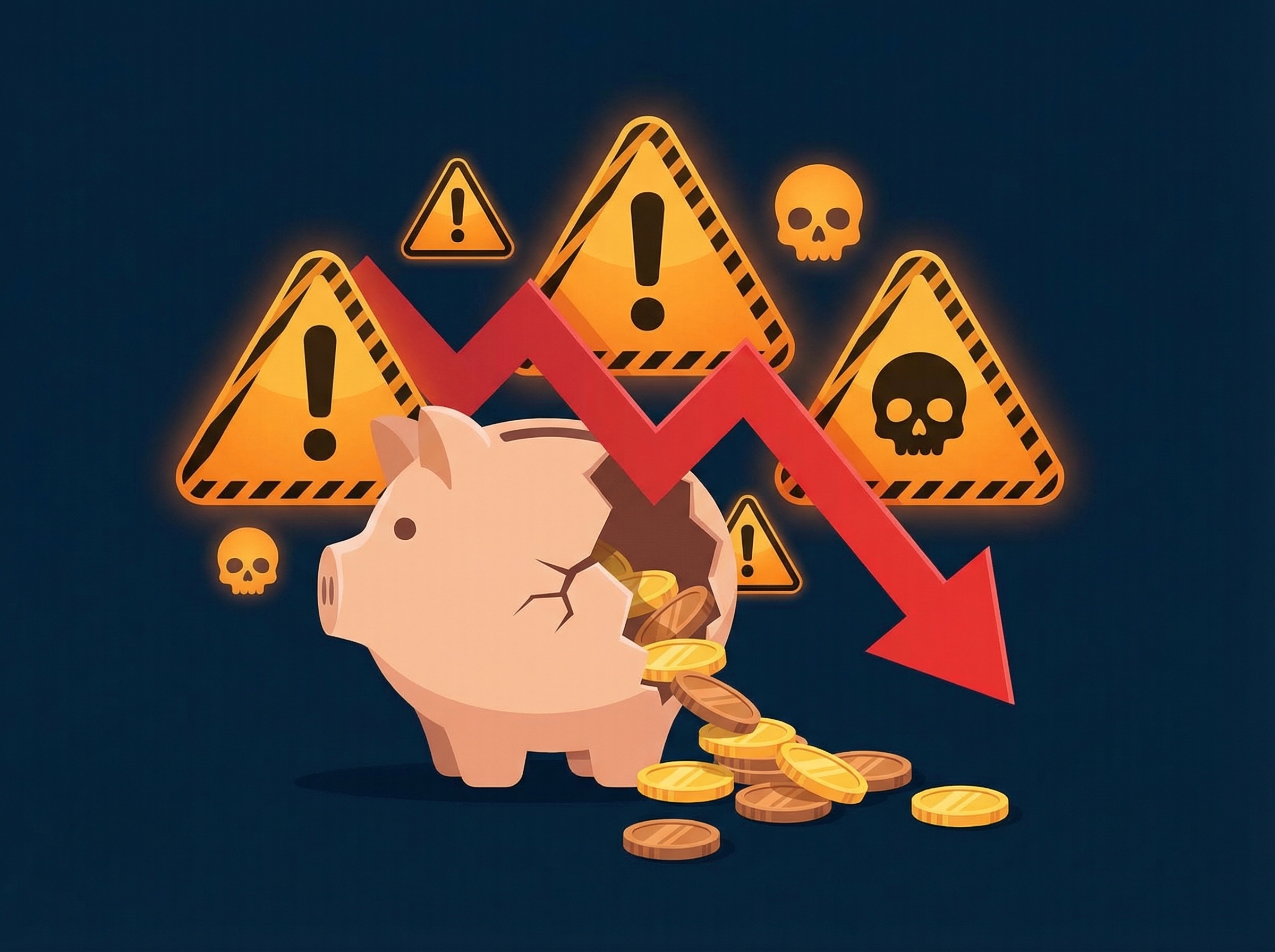 家計が火の車でやってはいけないNG行動のイメージ画像