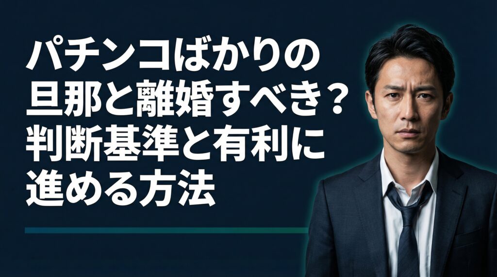 パチンコばかりの旦那と離婚すべき？判断基準と有利に進める方法